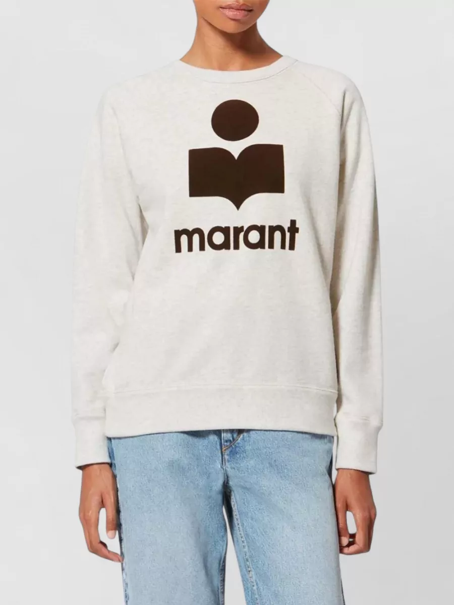 Isabel Marant Etoile Logo Sweatshirt Crewneck Long Sleeves Ribbed Cuffs Hem