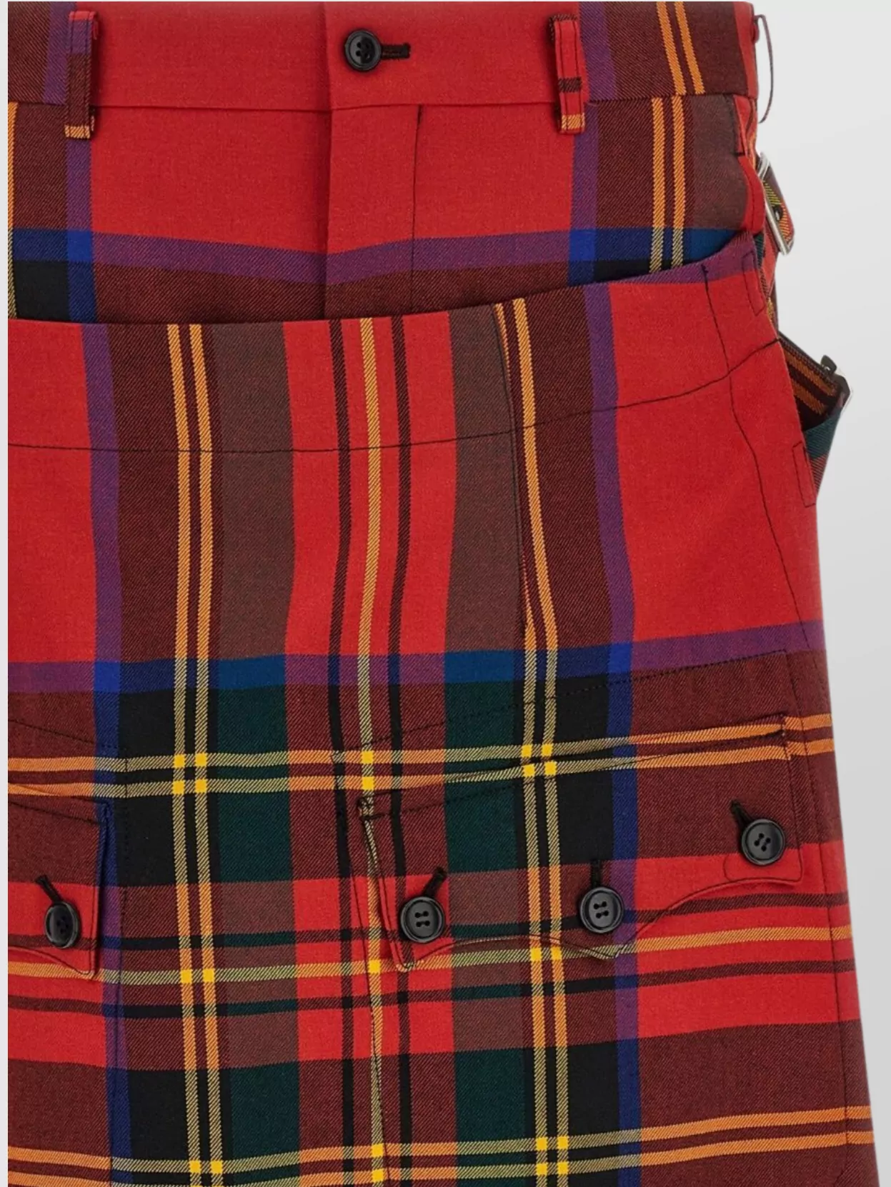Comme Des Garçons Trousers With Plaid Pattern And Side Pockets