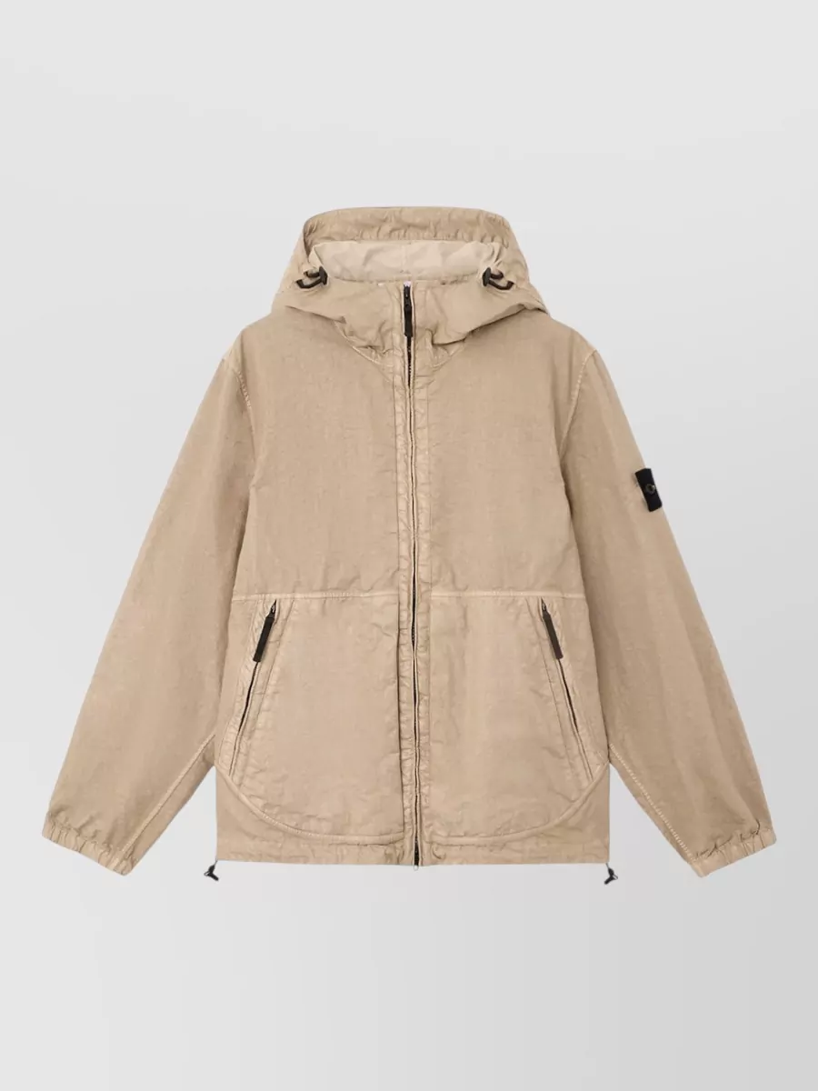 Stone Island hooded nylon jacket