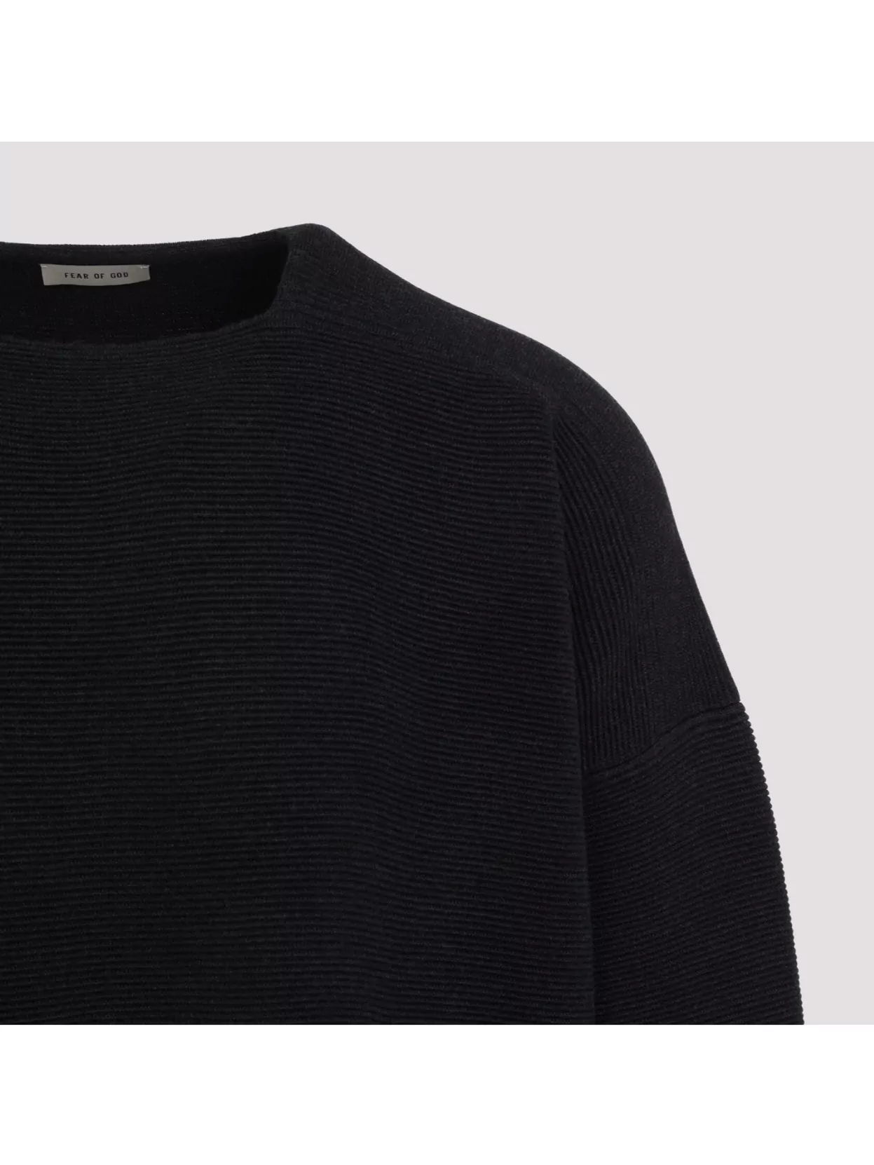 Fear Of God Black Dropped Shoulder Sweater In Black