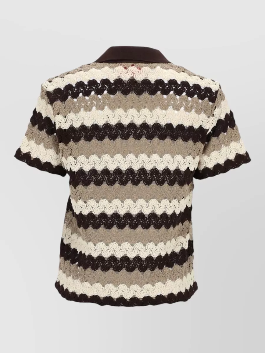 Mc2 Saint Barth Crochet Cotton Polo Shirt