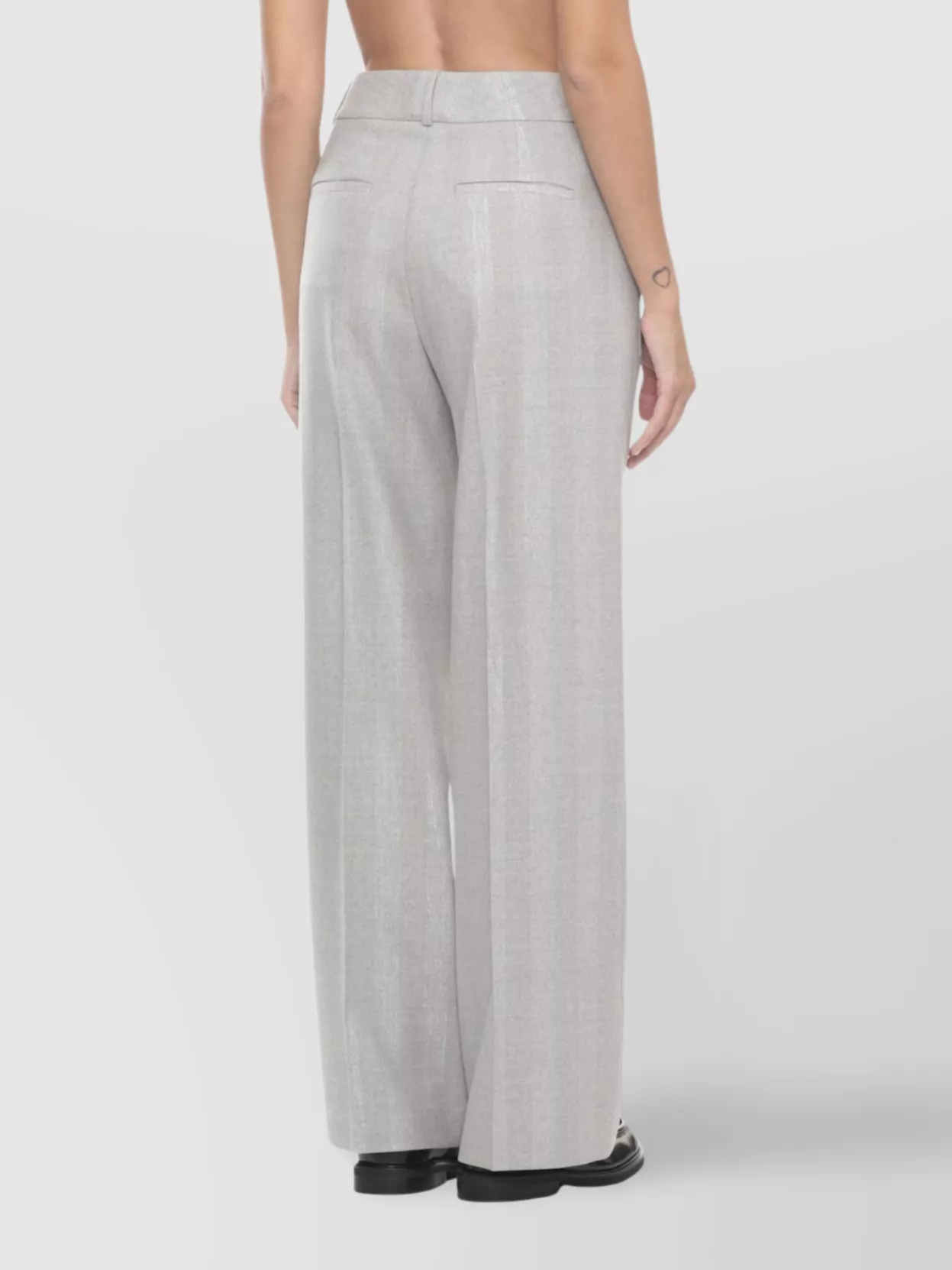 Peserico Wide Leg Trousers Front Crease Lurex