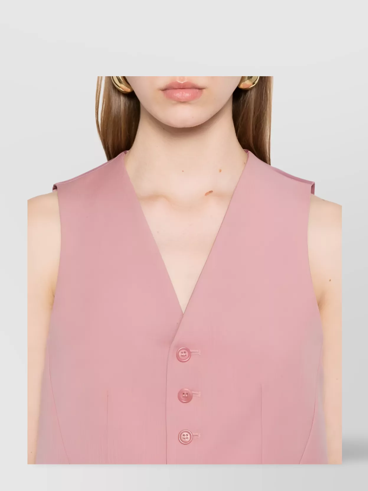 The Frankie Shop Sleeveless Wool Blend V-Neck Vest