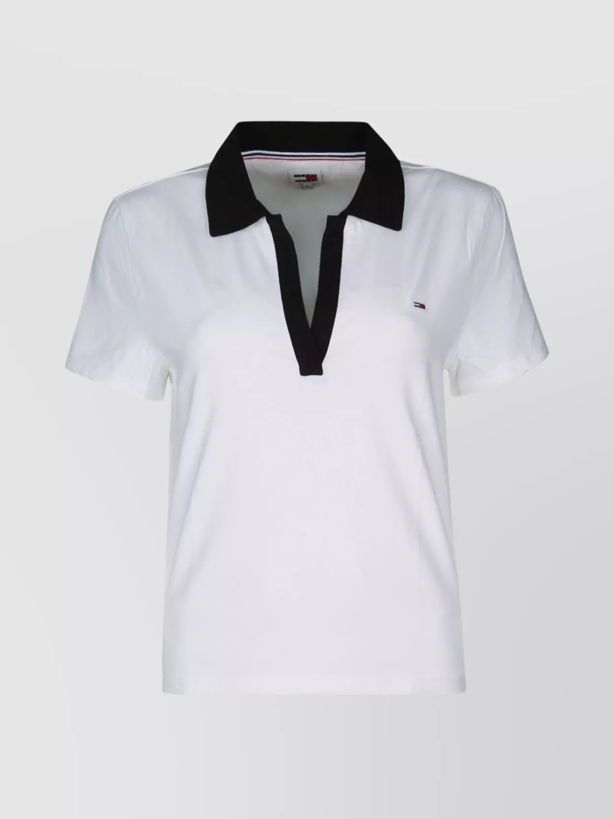 Tommy Hilfiger Collar Contrast Short Sleeves Polo In White