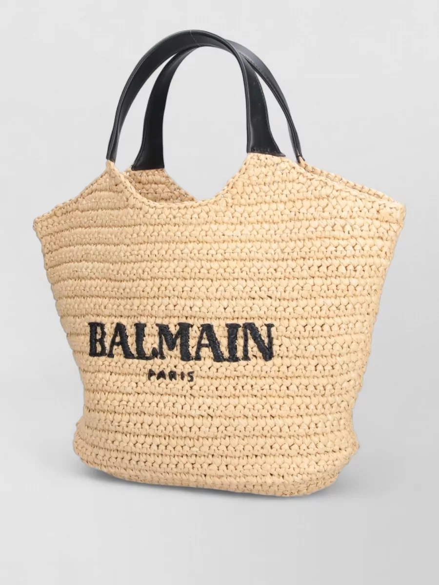Balmain Mini Crochet Beach Bag