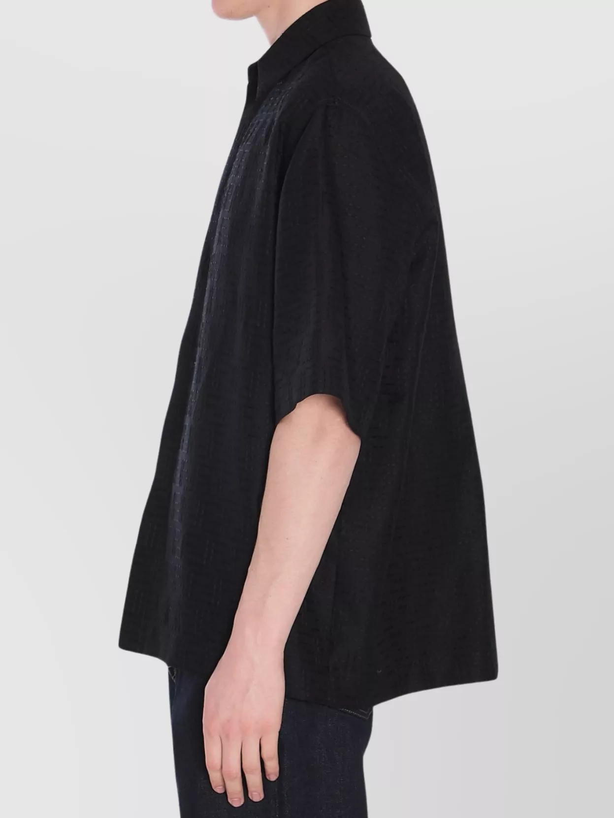 Fendi Oversized Jacquard Linen Shirt