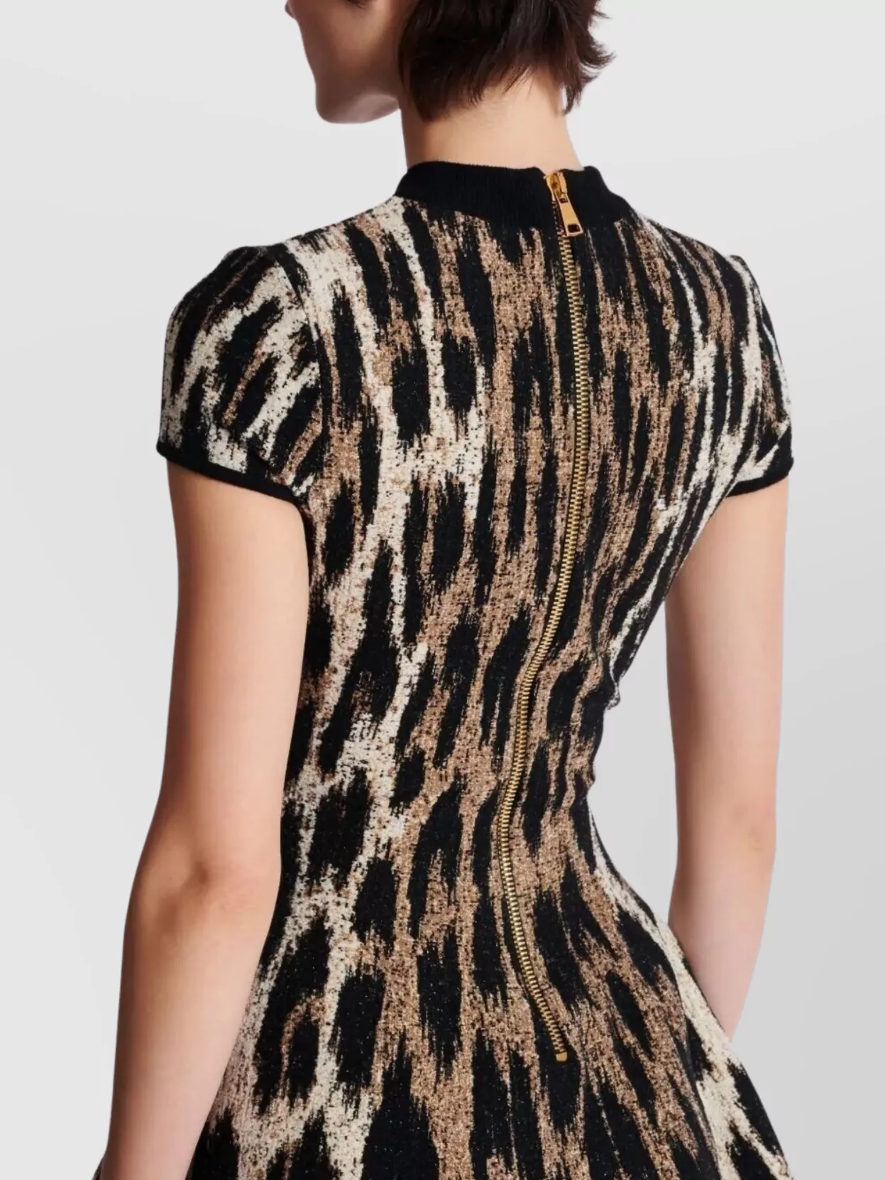Balmain Animal Print Flared Skirt Dress