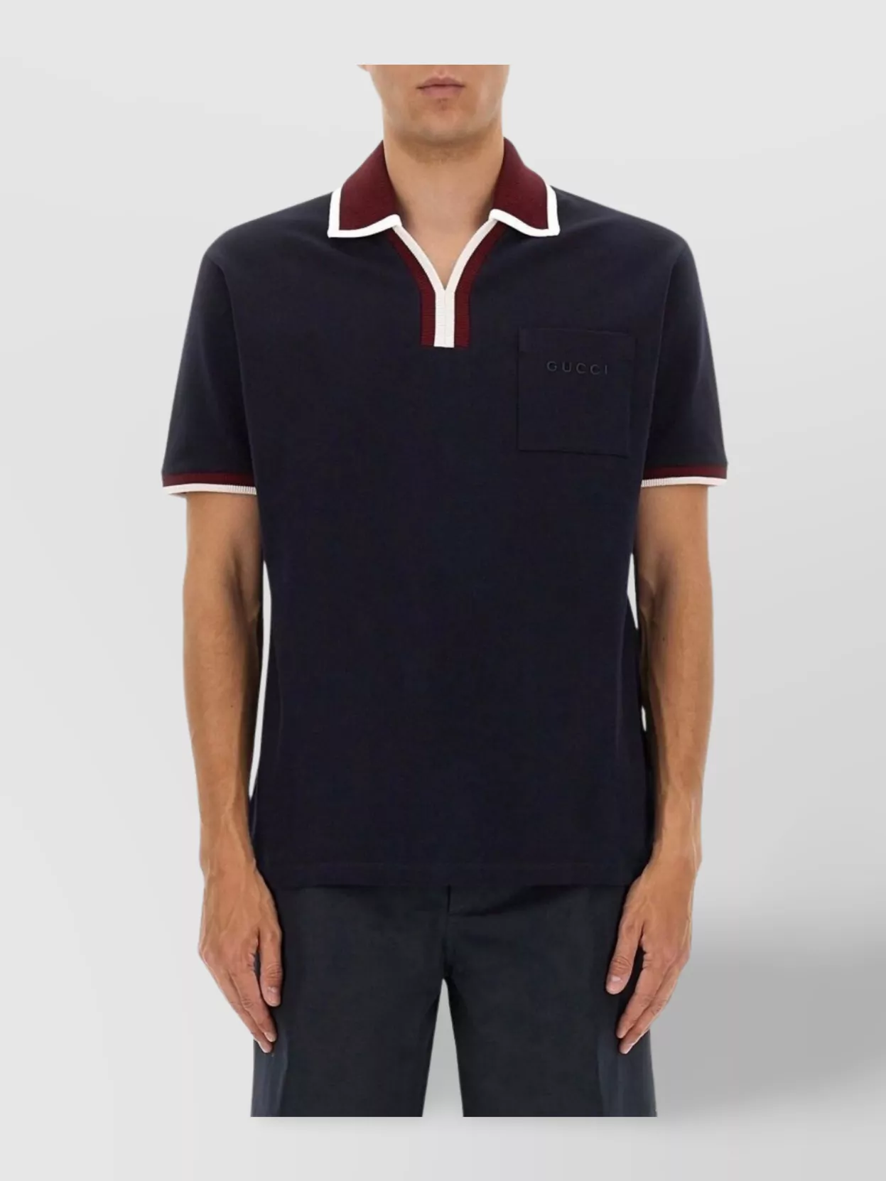 Gucci Short Sleeve Polo Featuring Chest Pocket