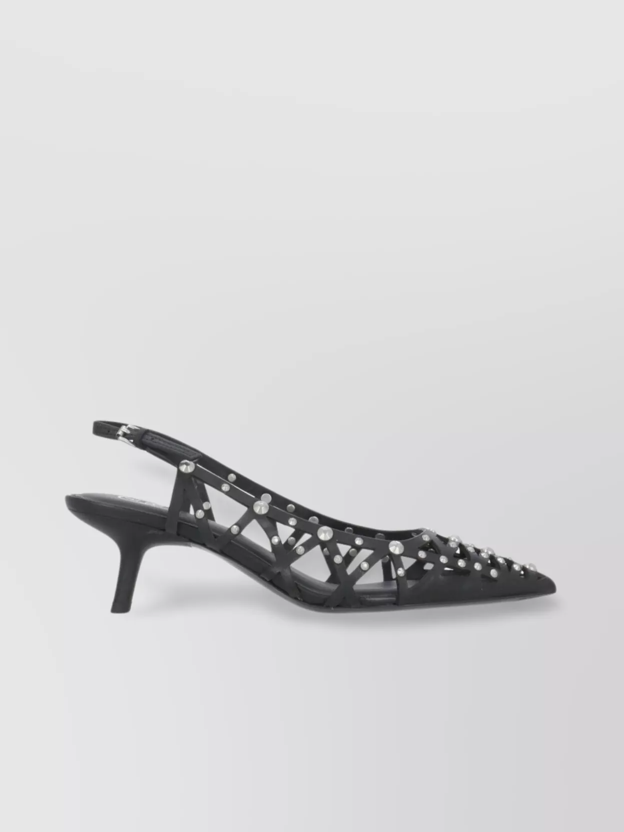Ash Studded Arrow Toe Kitten Heel Sandals