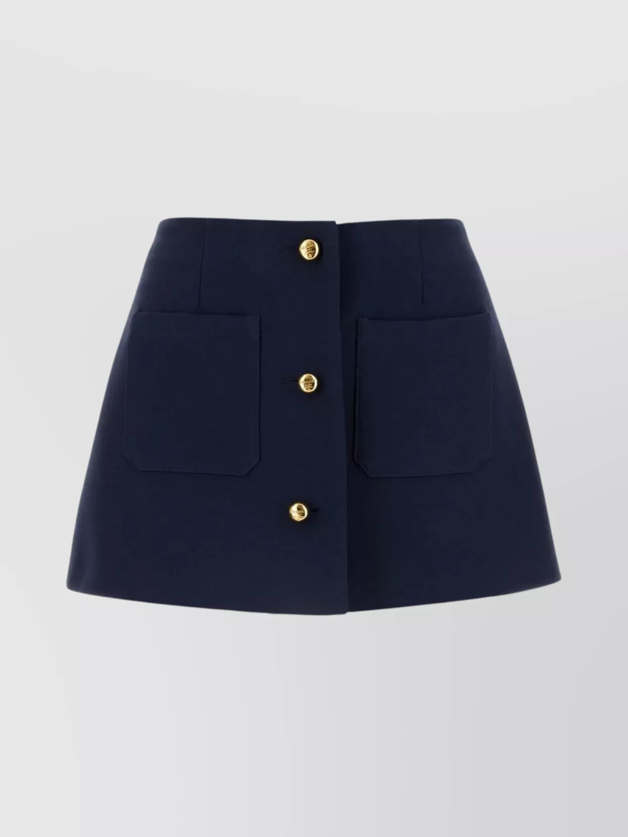 Shop Prada Structured Wool Blend Mini Skirt