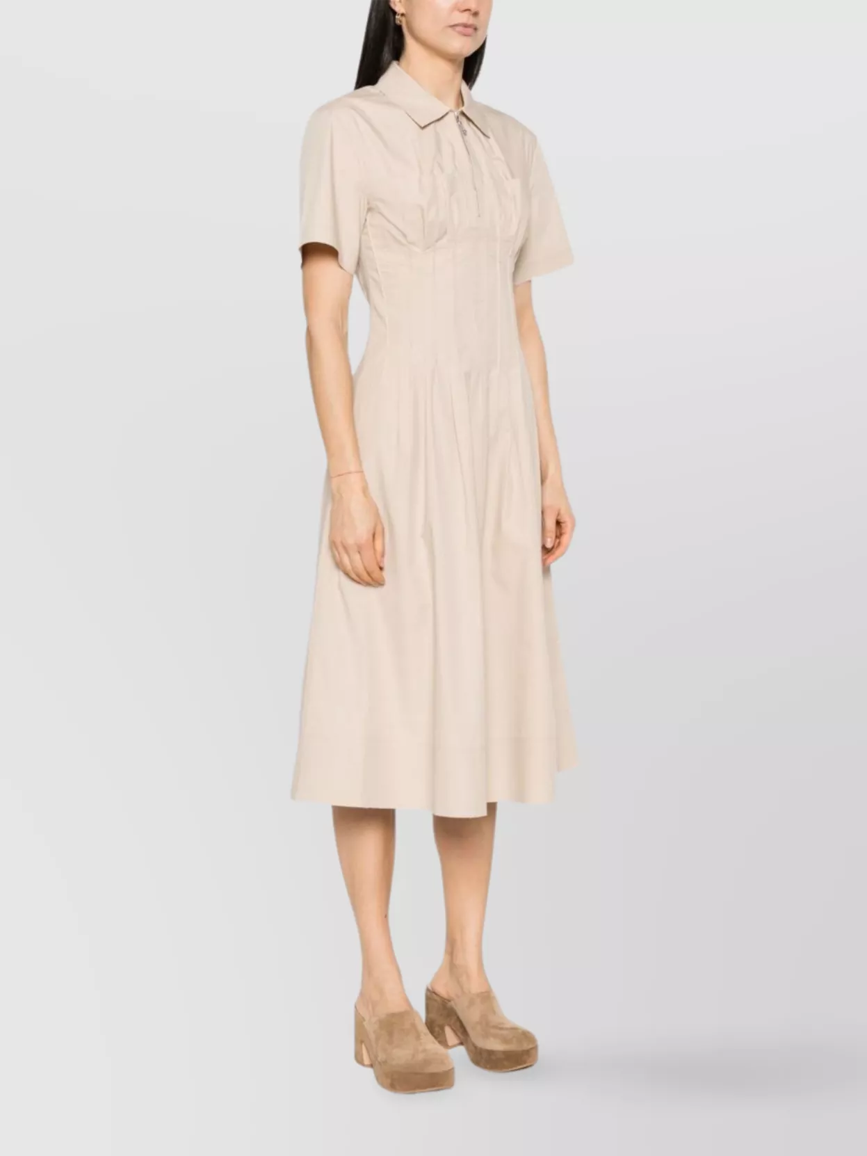 Tory Burch Pleated Midi Dress Pockets