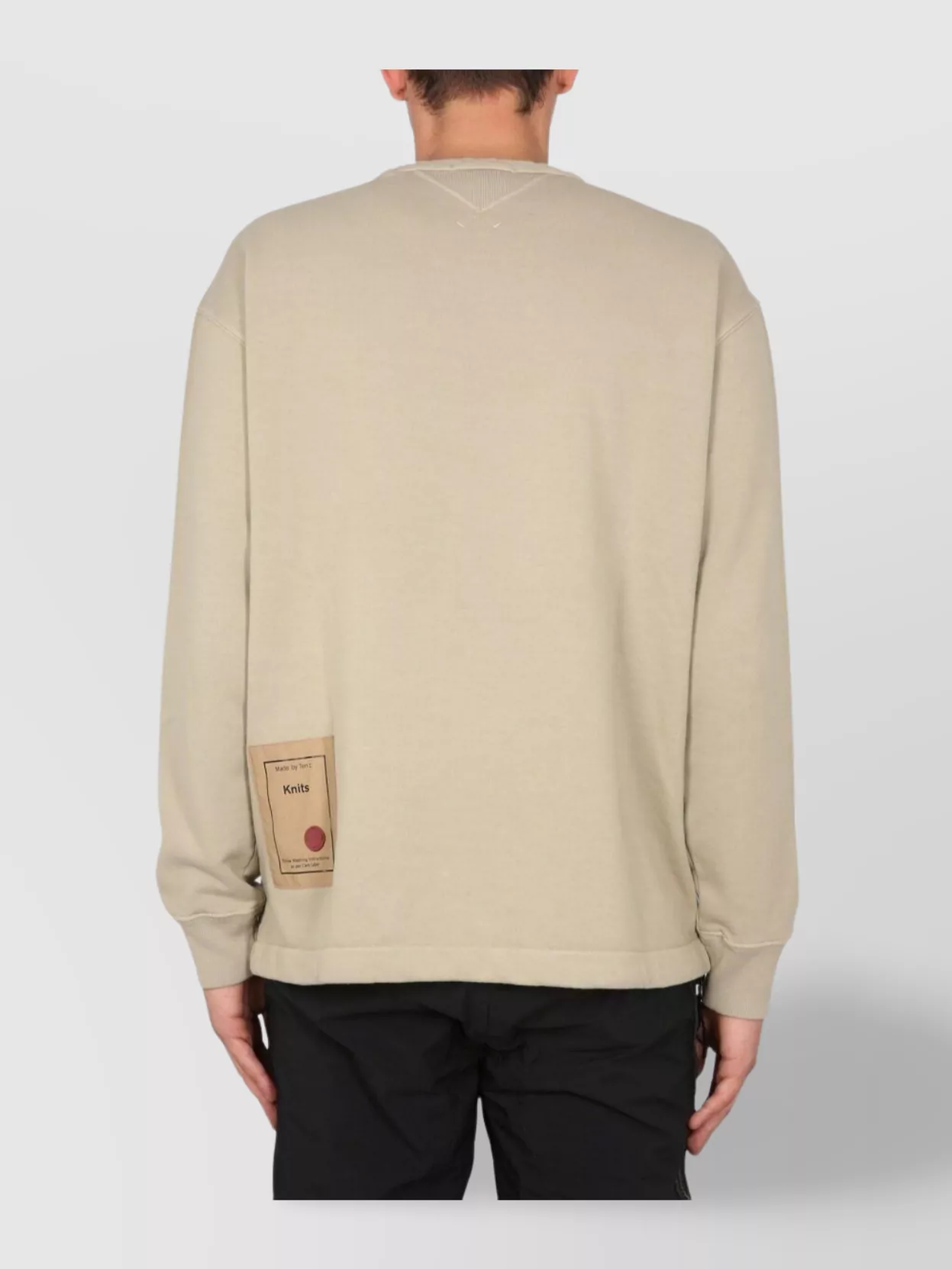 Ten C Crew Neck Cotton Sweatshirt With Patch Detail