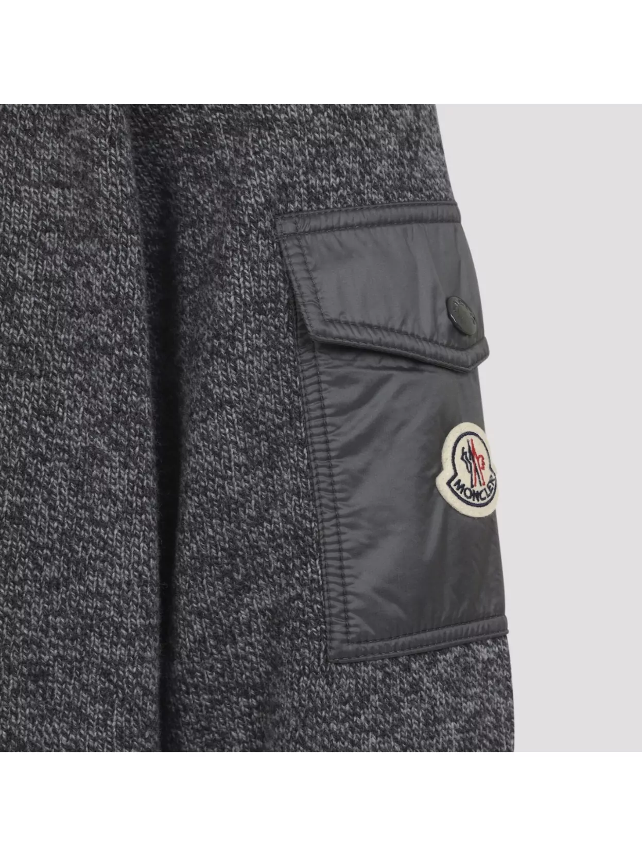 Moncler Wool Cashmere Pocket Sweater In Gray
