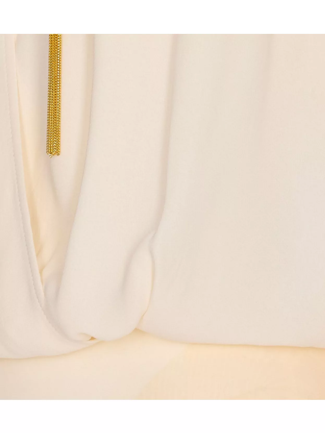 Elisabetta Franchi Draped V-Neck Bodysuit Gold Chain