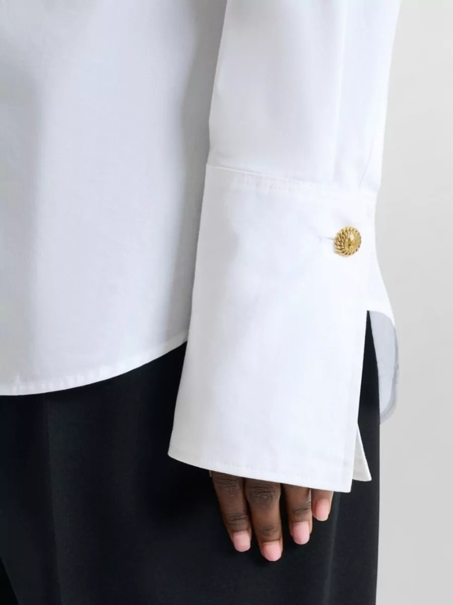 Balmain Cotton Poplin Straight-Fit Long-Sleeve Shirt