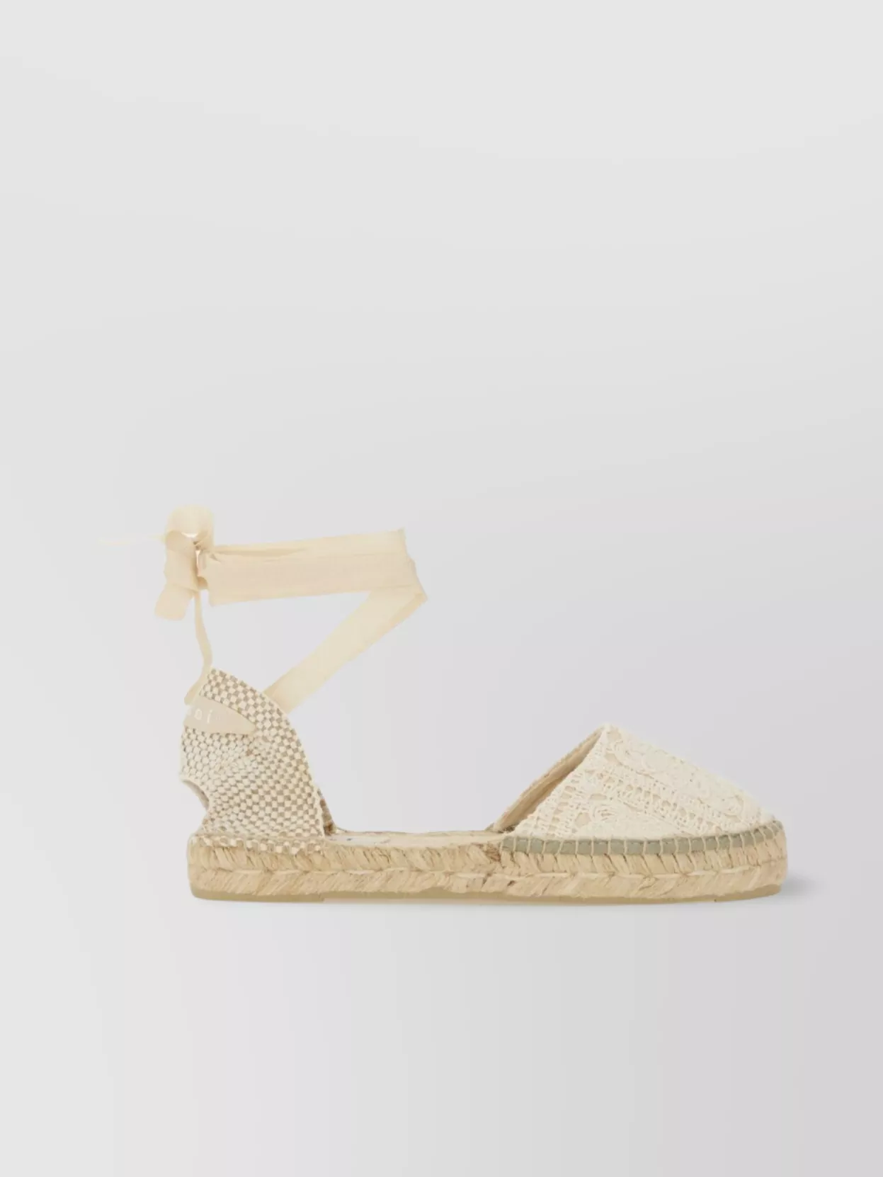Manebi Valenciana Espadrille With Lace Detailing And Woven Texture