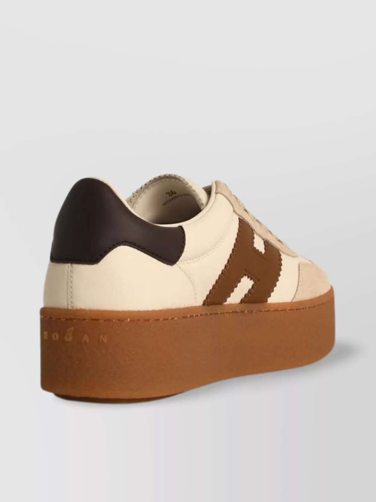 Hogan Leather Sneakers With Contrast Panel And Platform Sole