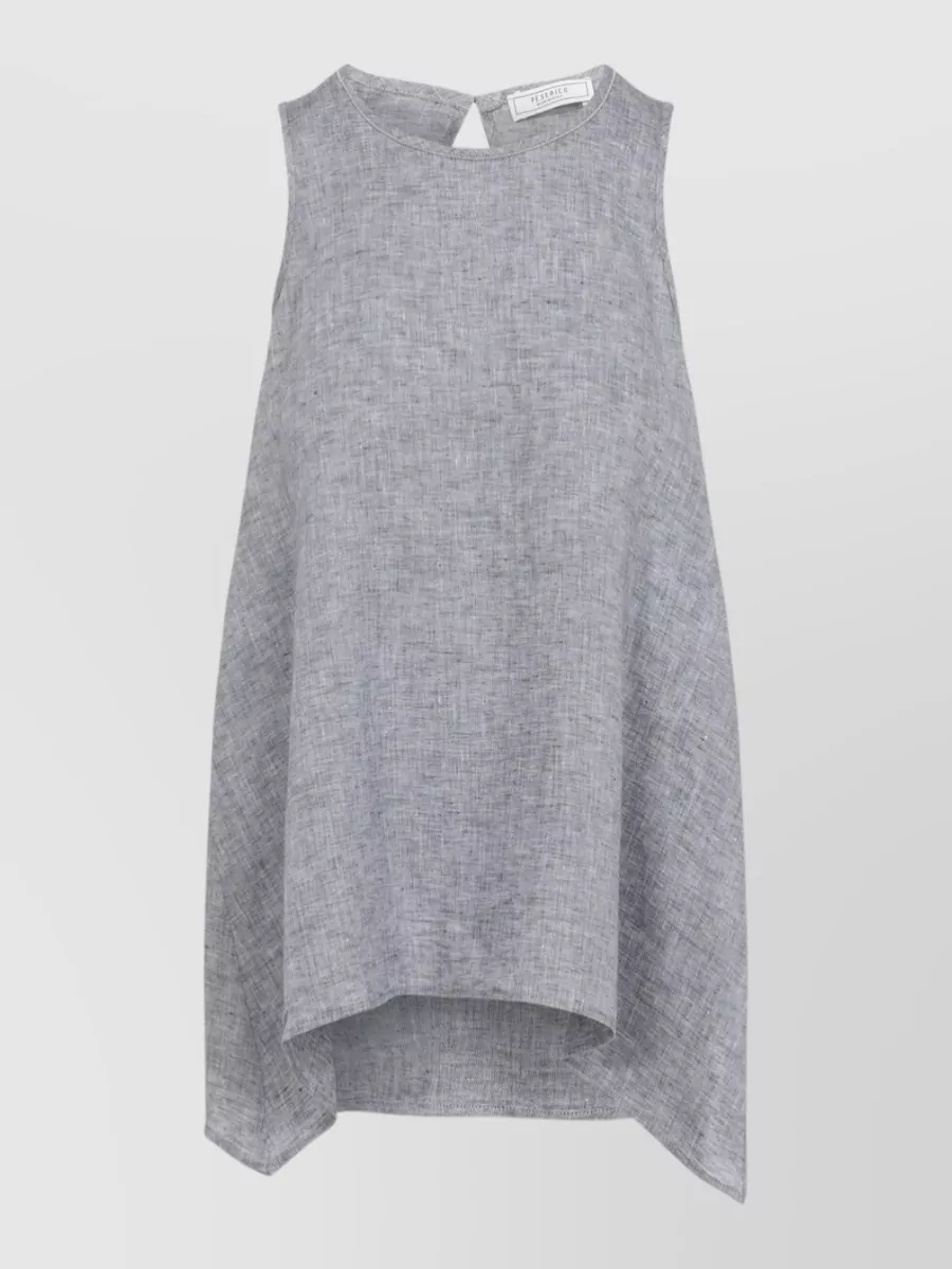 Peserico Linen Sleeveless Asymmetric Blouse