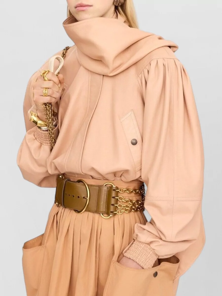 Chloé Lamb Leather Cropped Single-Breasted Jacket