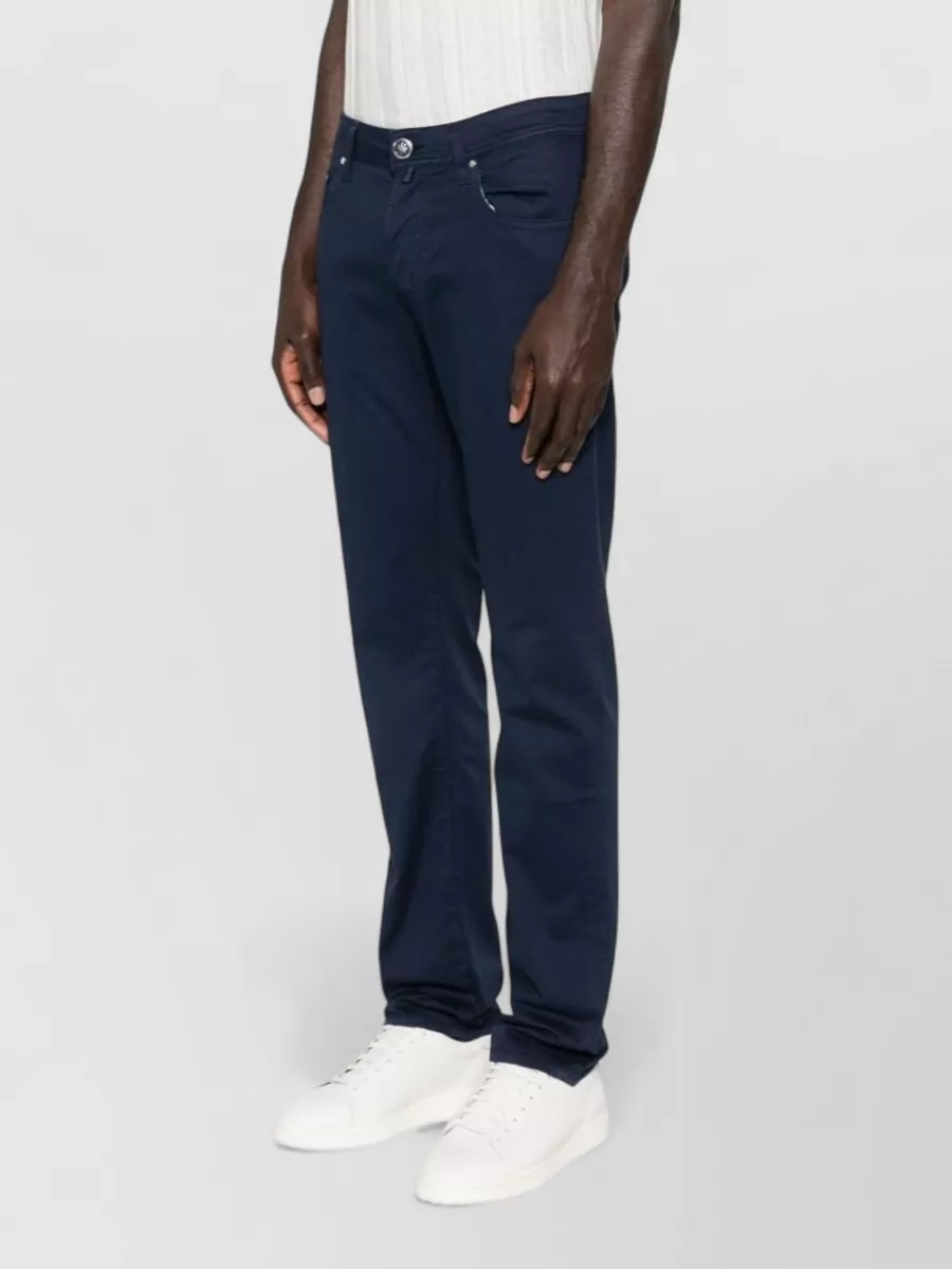 Jacob Cohen Straight Leg Trousers Belt Loops Front Back Pockets