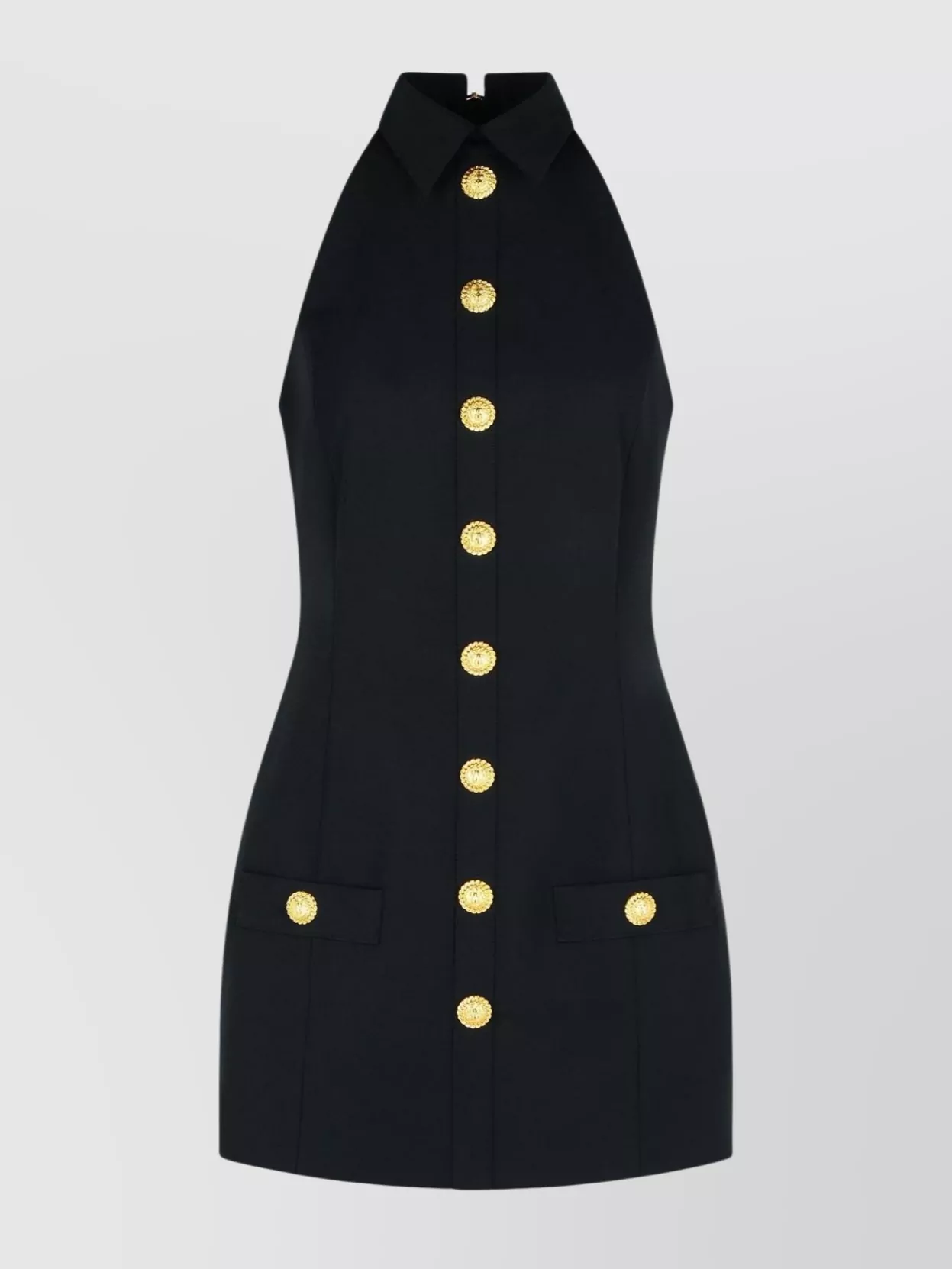 Balmain Short Wool Dress Front Pockets