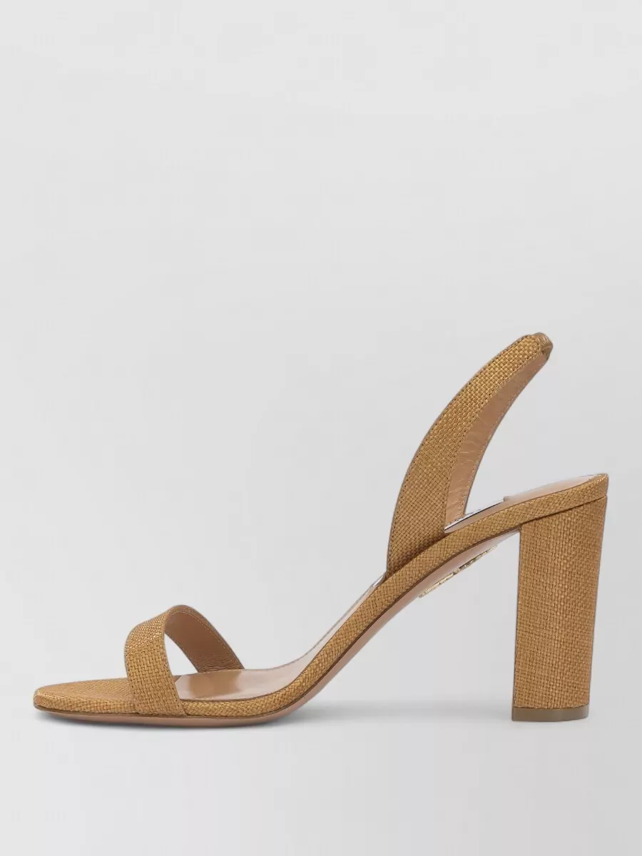 Aquazzura Leather Block Heel Sandals