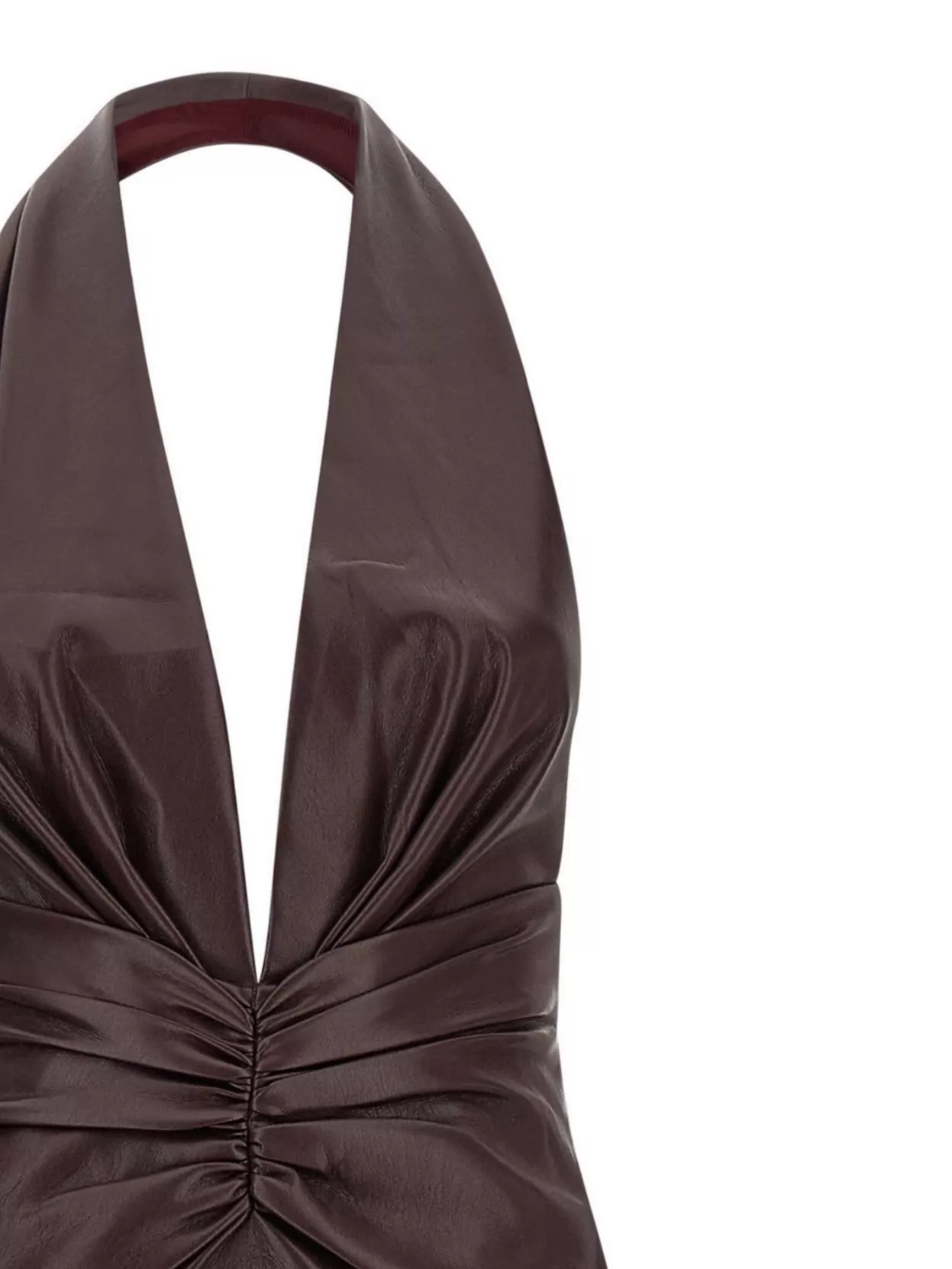 The Andamane 'Zendaya' Halter Neckline Ruched Midi Dress