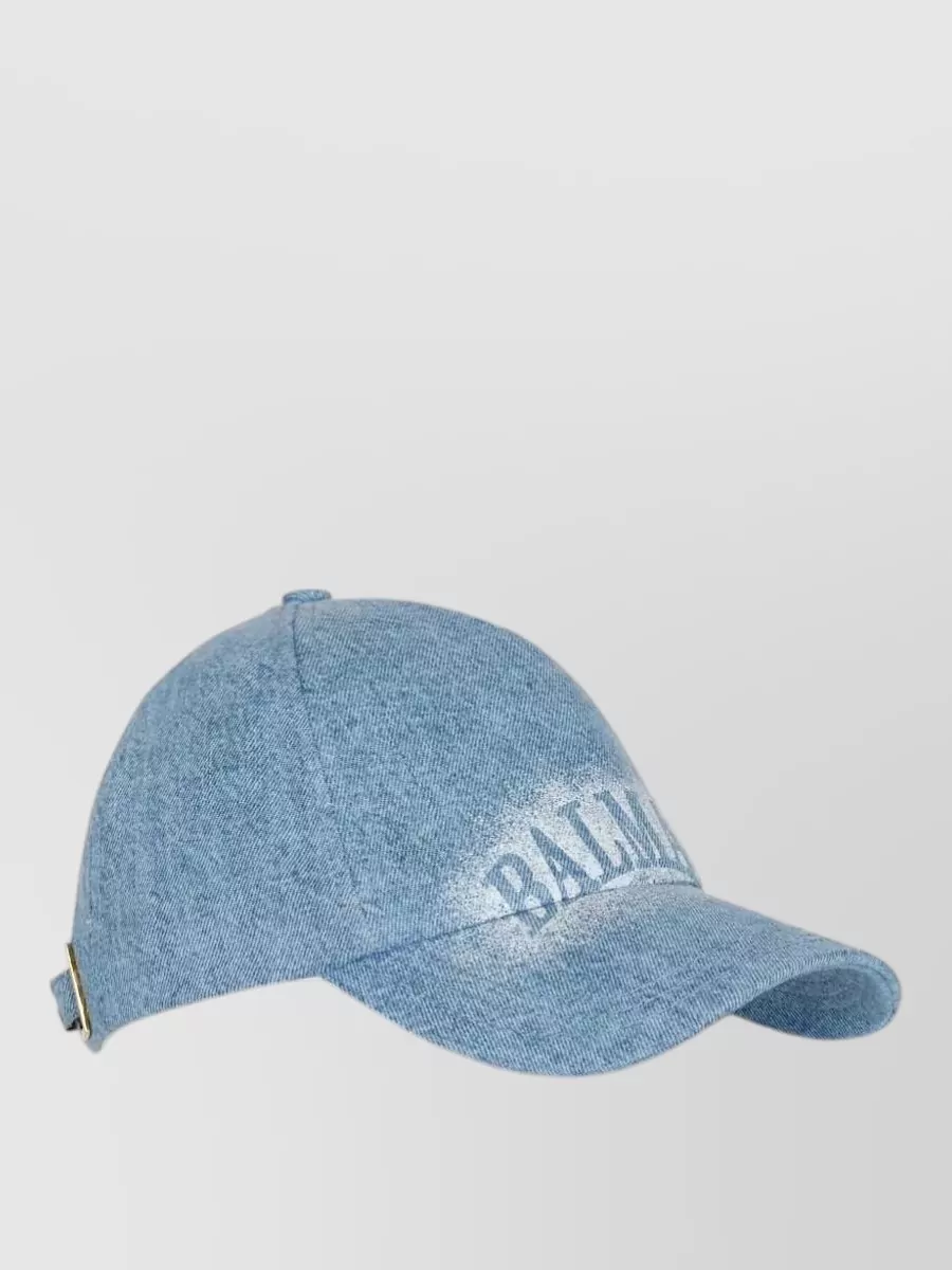 Balmain Denim Logo-Print Baseball Cap