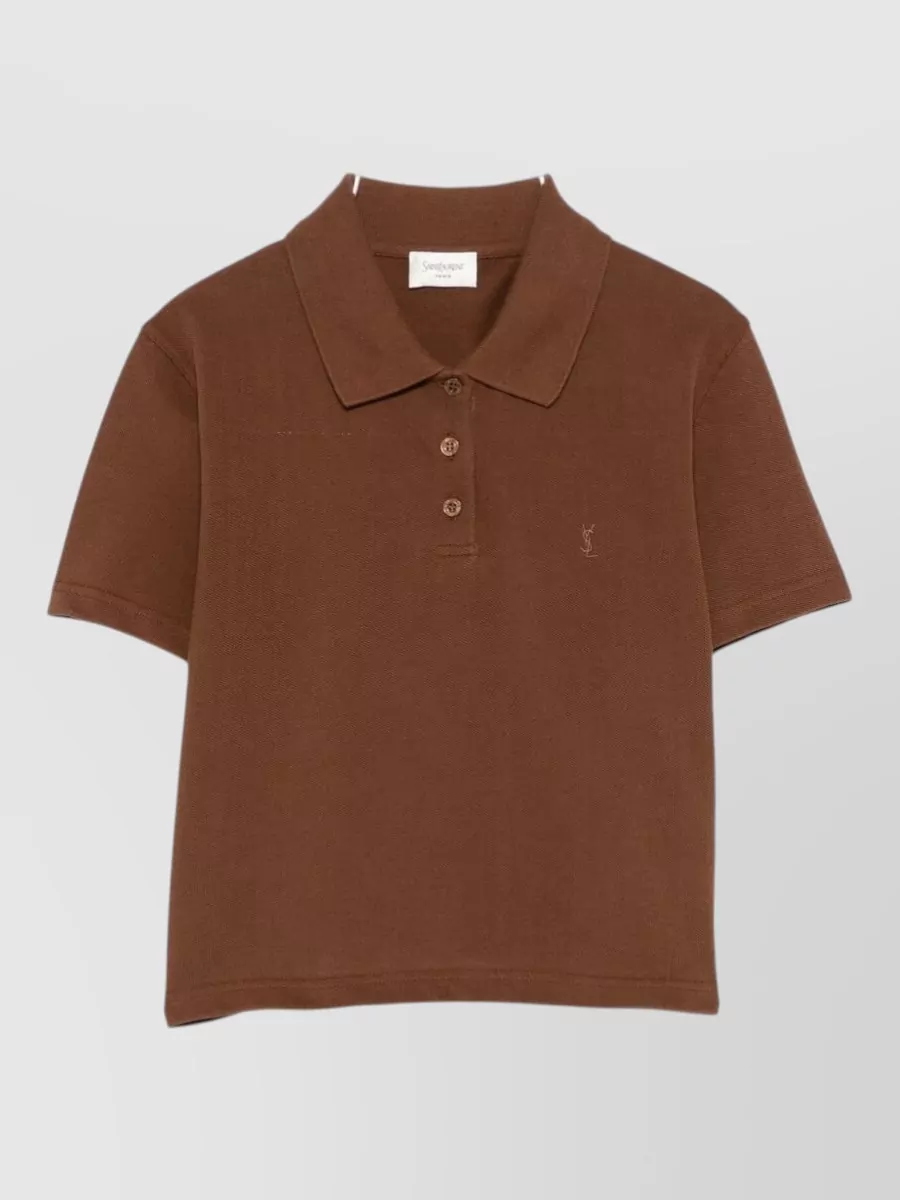 Saint Laurent Cotton short-sleeve polo shirt