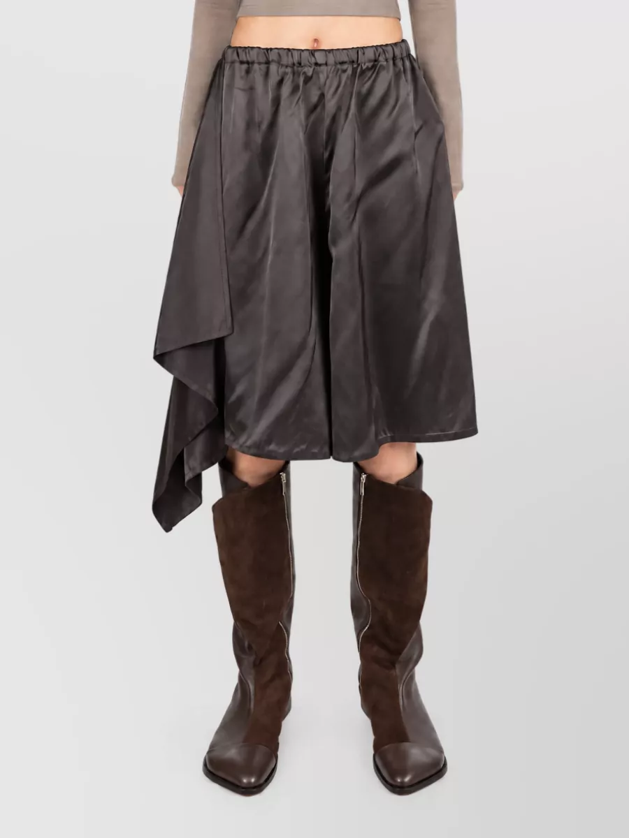 Niccolò Pasqualetti Viscose Satin Asymmetric Skirt