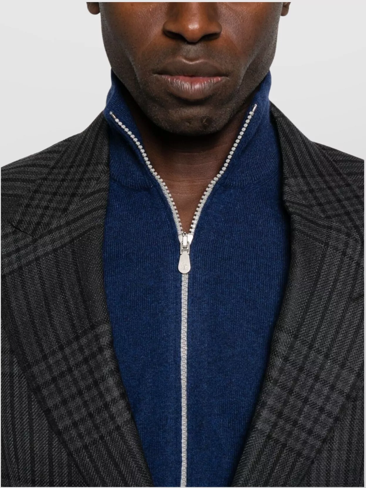 Brunello Cucinelli Cashmere High Neck Zip Cardigan