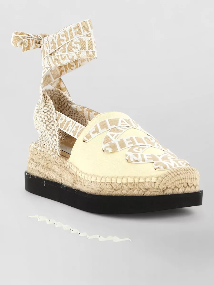 Stella Mccartney logo-intarsia canvas espadrilles