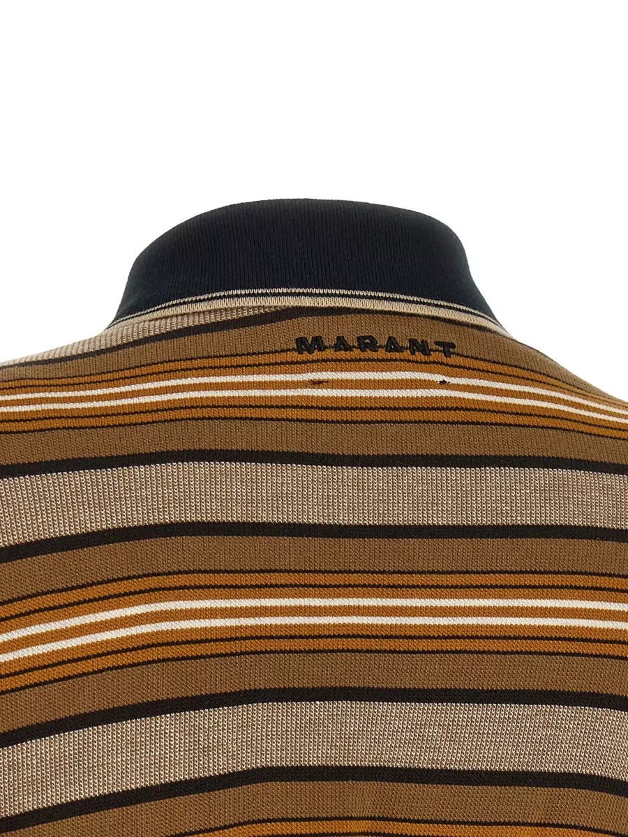 Isabel Marant Etoile Striped Long-Sleeve Polo Mini Dress