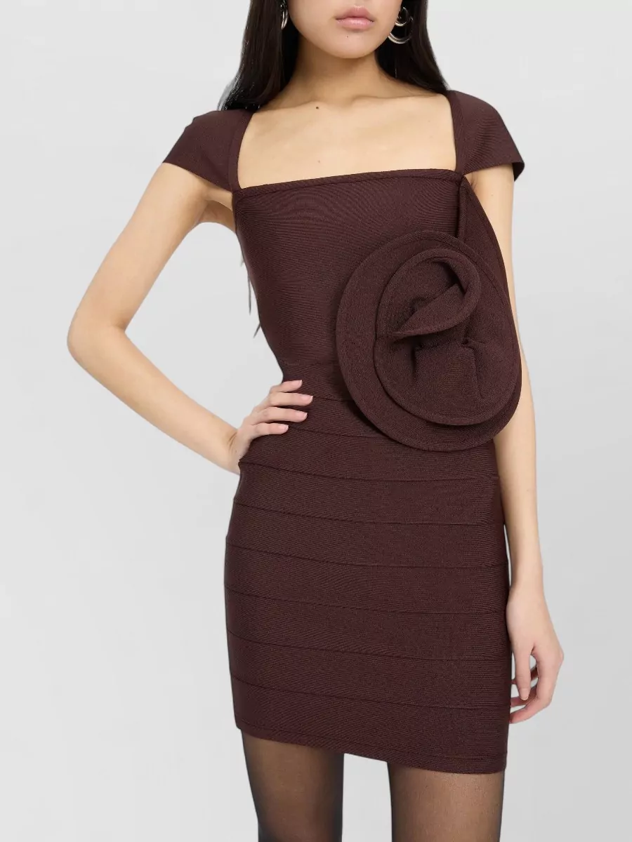 Rotate Short-Sleeve Rose Mini Dress