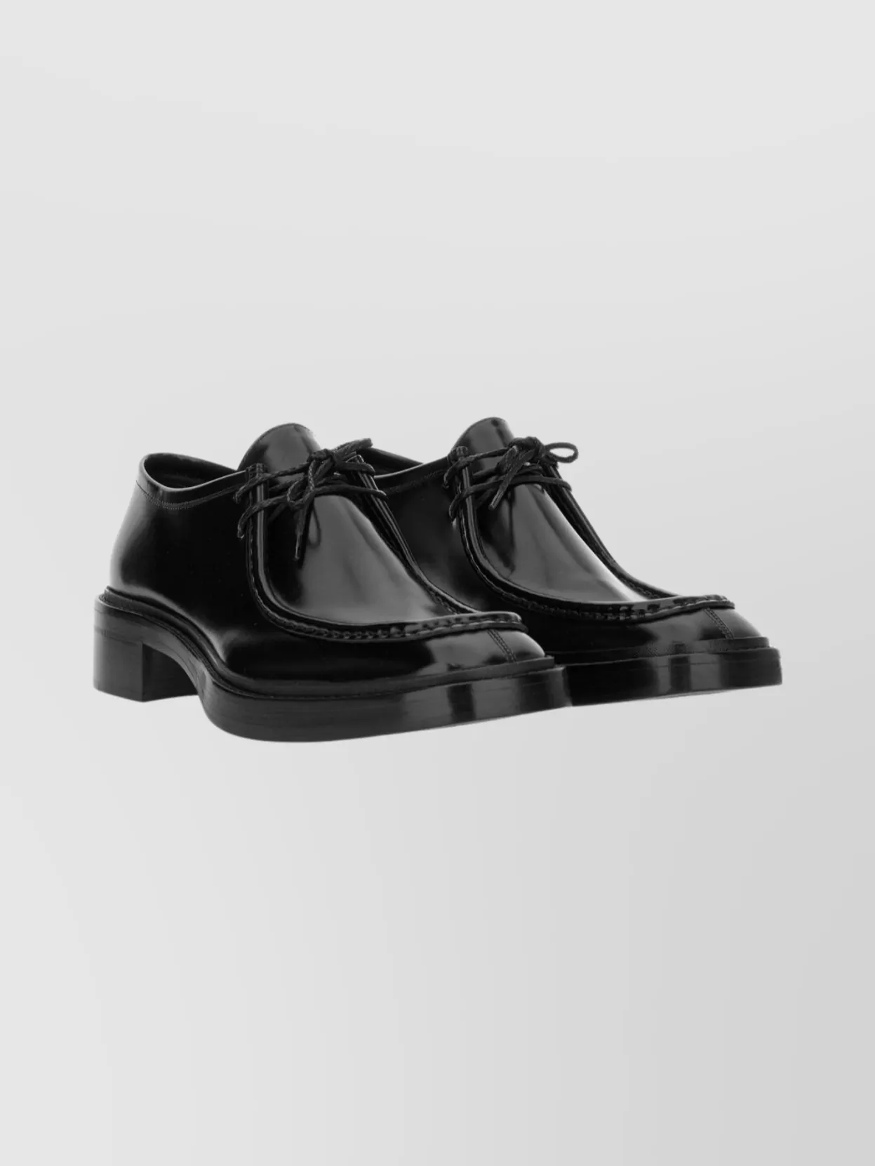 Saint Laurent Derby Loafer With Round Toe And Low Heel In Black