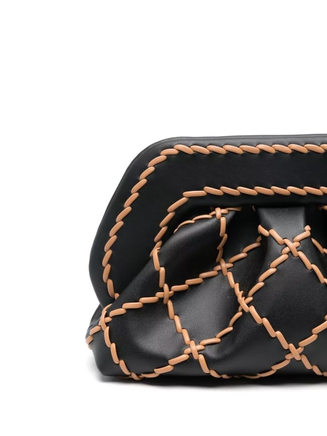 Themoiré Quilted Stitching Top Handle Clutch Bag