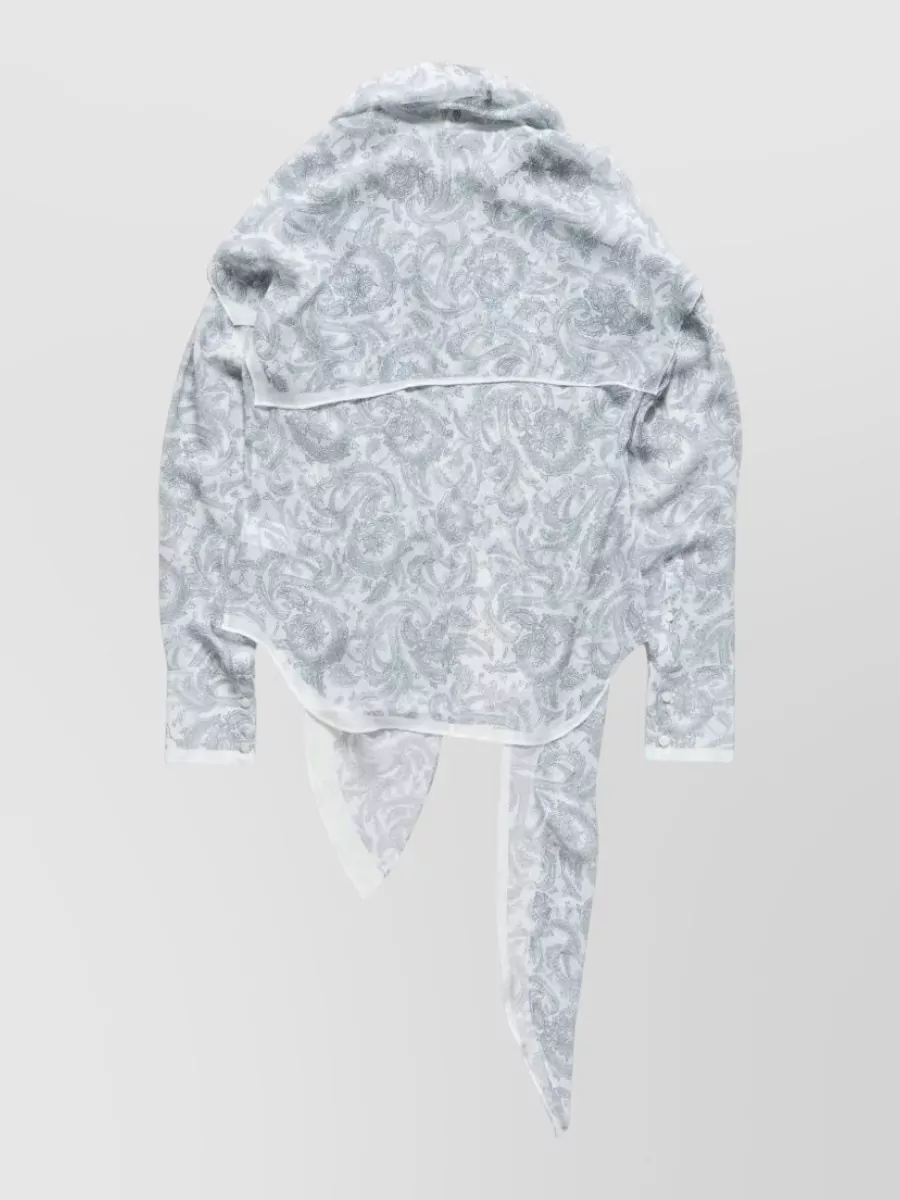 Acne Studios Paisley-Print Silk Cape Shirt