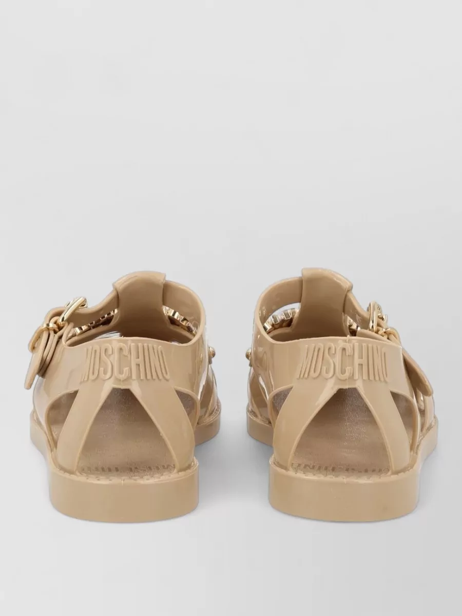 Moschino Logo Appliqué Jelly Sandals