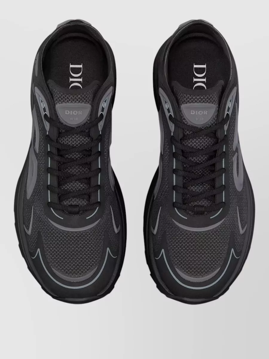 Christian Dior Mesh Sneakers With Padded Collar And Reflective Accents