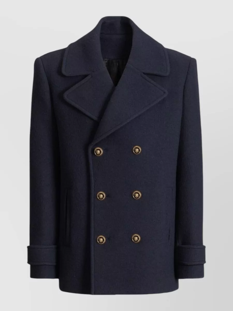 Balmain virgin wool double-breasted caban coat