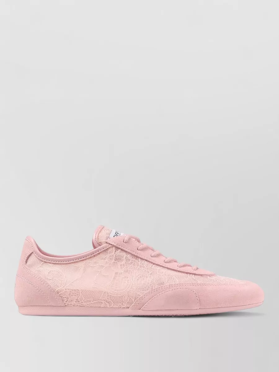 Jimmy Choo Leather Panel Lace Low-Top Sneakers