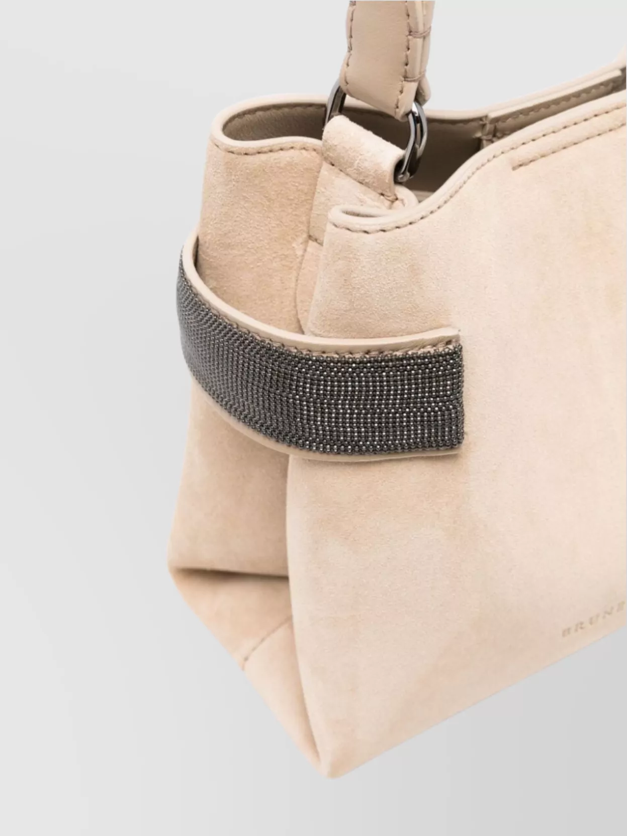 Brunello Cucinelli Suede Calf Shoulder Bag With Chain Detail