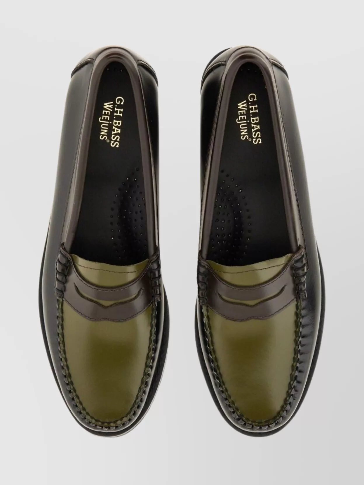 Gh Bass Two-tone Leather Loafers Round Toe In Multi