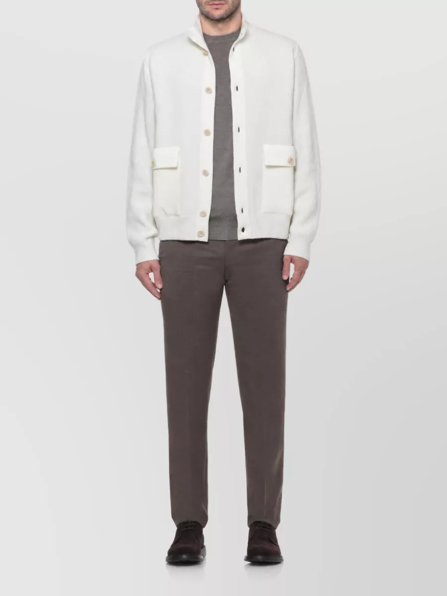 Lardini Ribbed Wool Zip Jacket