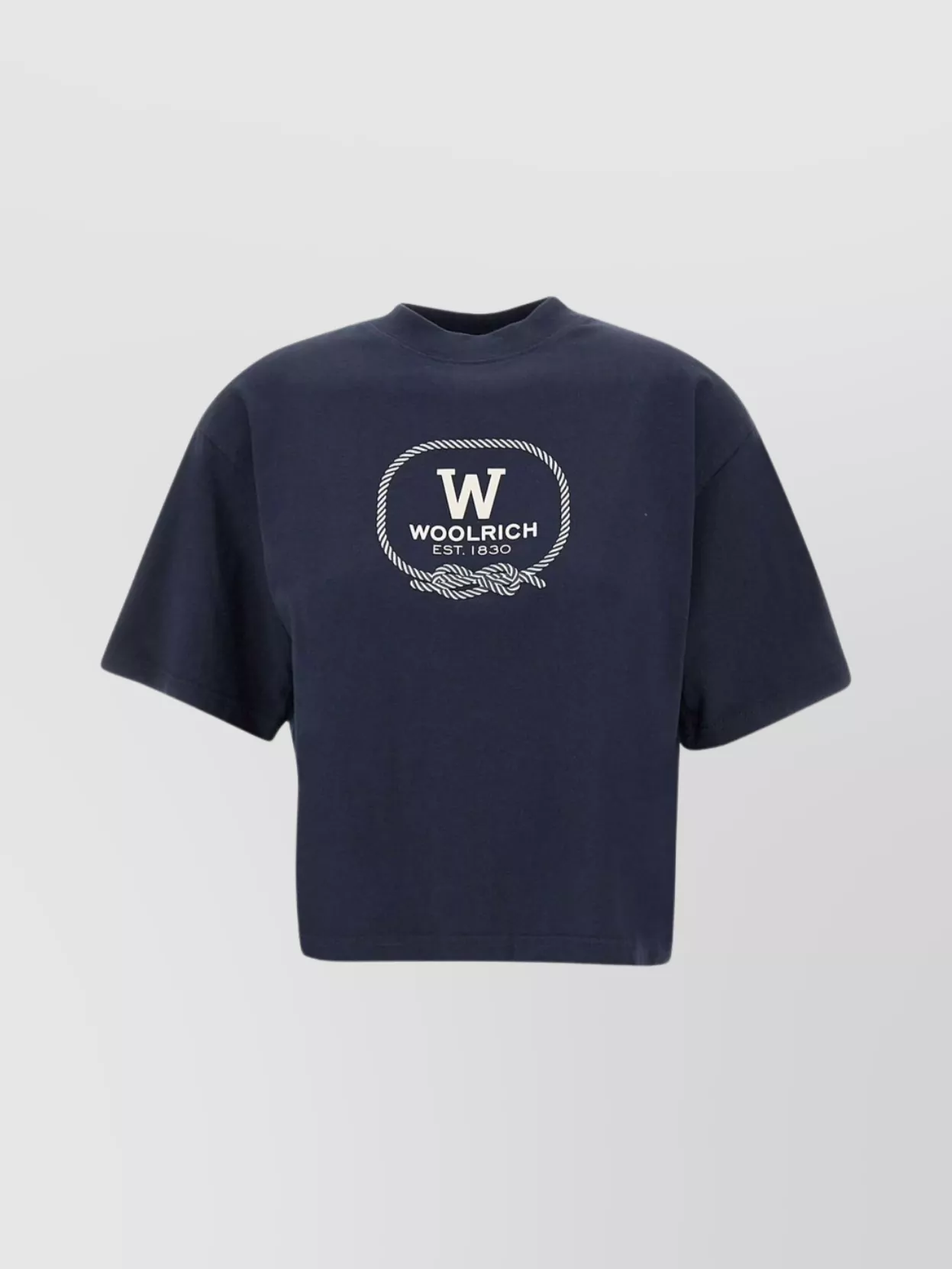 Shop Woolrich Maxi Front Print Cotton T-shirt