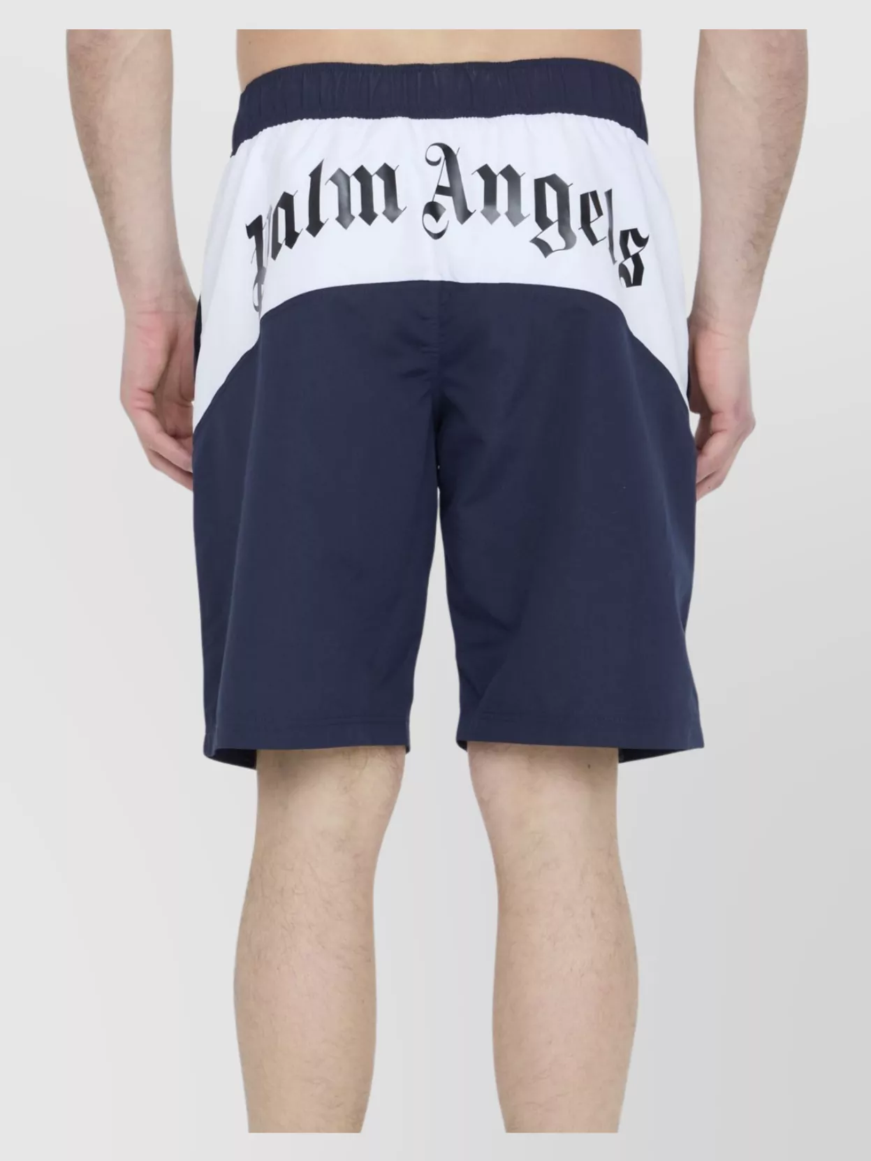 Palm Angels Logo Swimshorts Featuring Pockets In Blue