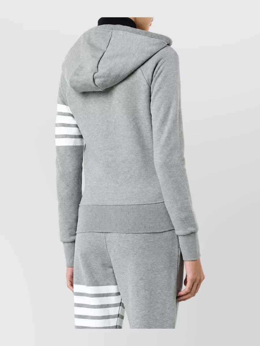Thom Browne Striped Cotton Zip-Up Hoodie