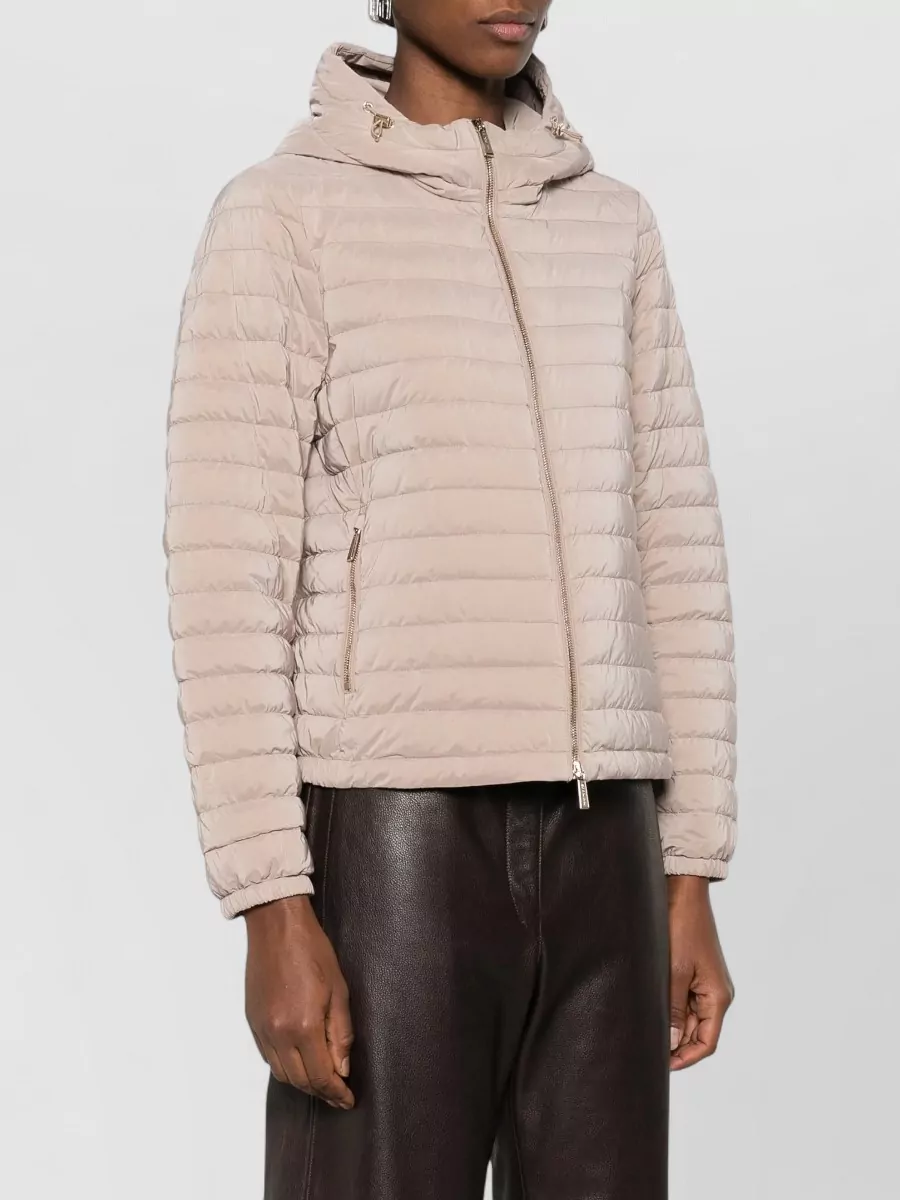 Moorer Hooded Quilted Jacket Long Sleeves Pockets