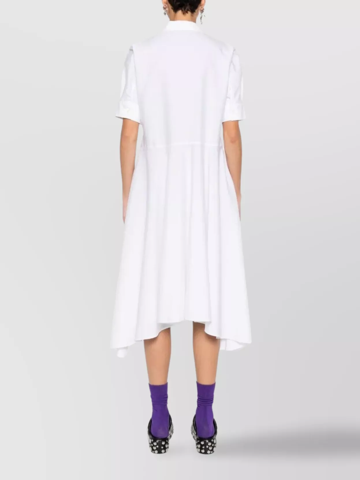Marni Asymmetrical Cotton Dress Featuring Gathered Detail