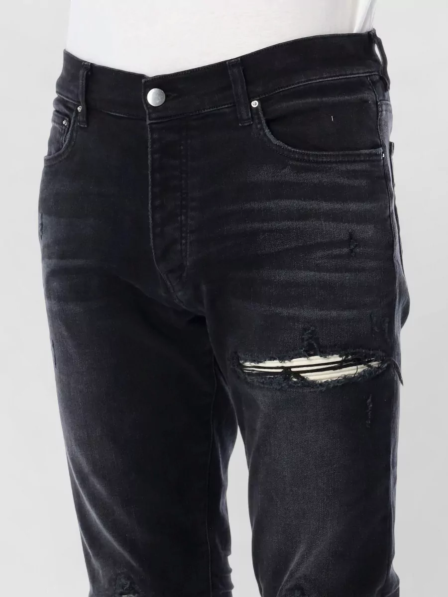 Amiri Mx1 Ultrasuede Distressed Five Pocket Trousers